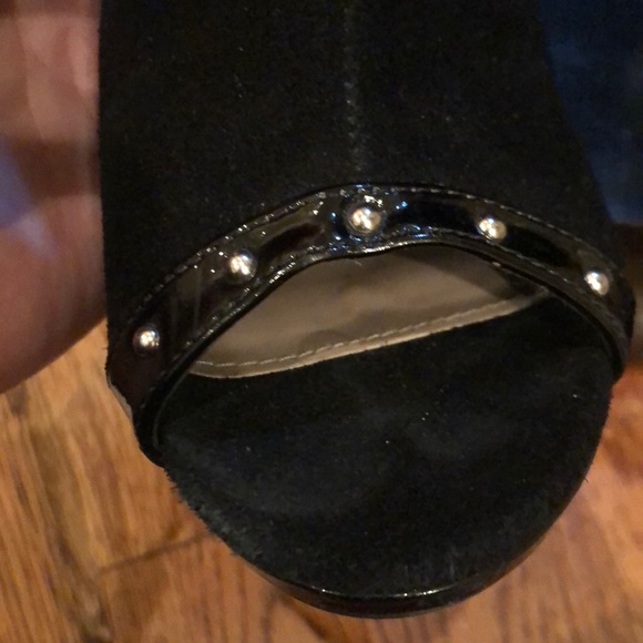 COLIN STUART Peep Toe Studded Fringe Heel Bootie - Picture 3 of 7